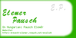 elemer pausch business card